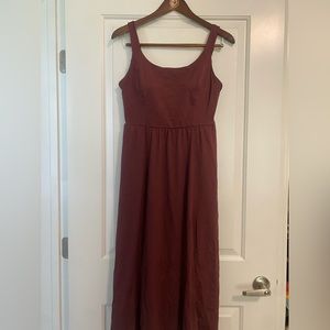 Halara Padded Backless Twisted Split Midi Casual Dress